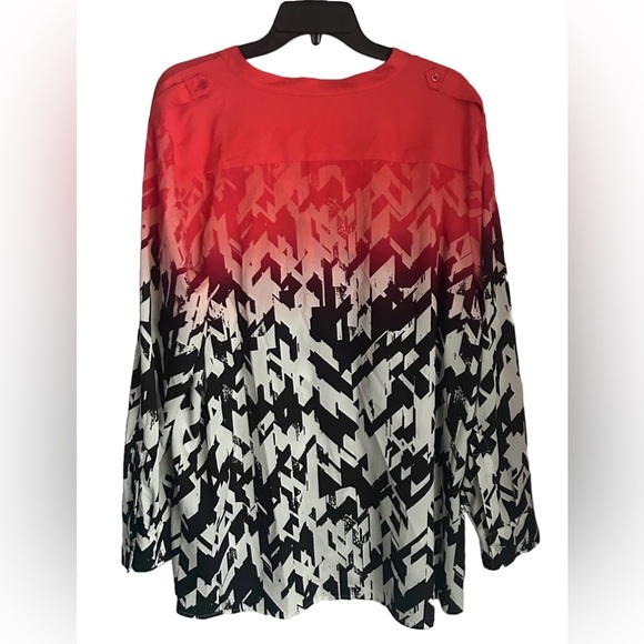 Calvin Klein Blouse Top Sz 2X Lightweight Shimmer Fabric Pop Of Color Career - Picture 2 of 6